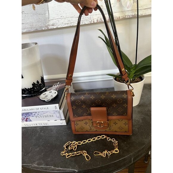 LOUIS VUITTON Dauphine MM M45958 Monogram Reverse Shoulder Bag - Picture 1 of 15
